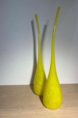Vase bouteille jaune